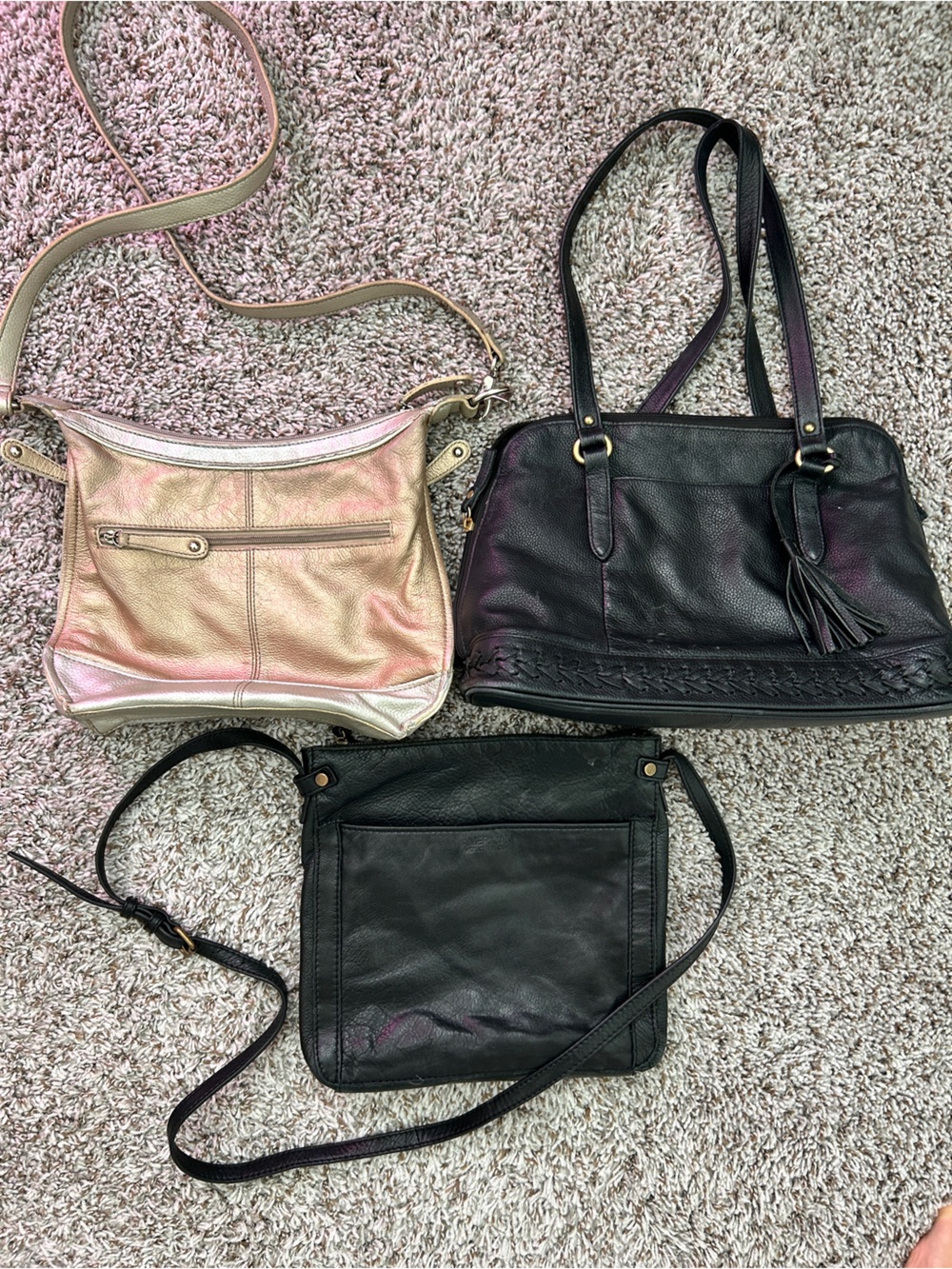 Leather handbag lot American Leather Tiaganello
